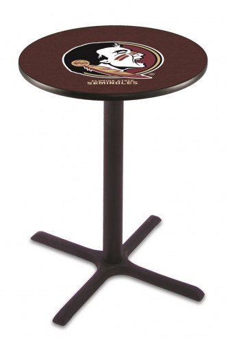 Florida State Seminoles Black Wrinkle Bar Table with Cross Base