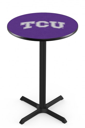 Texas Christian Horned Frogs Black Wrinkle Bar Table with Cross Base