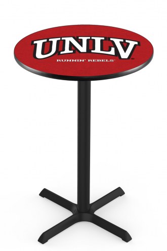 UNLV Rebels Black Wrinkle Bar Table with Cross Base