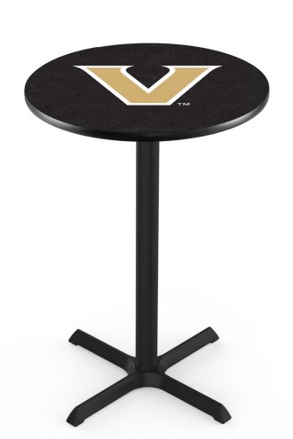 Vanderbilt Commodores Black Wrinkle Bar Table with Cross Base
