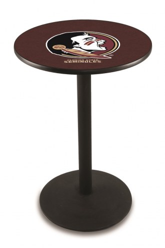 Florida State Seminoles Black Wrinkle Bar Table with Round Base