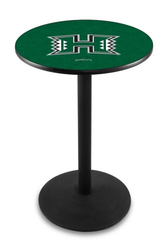 Hawaii Warriors Black Wrinkle Bar Table with Round Base
