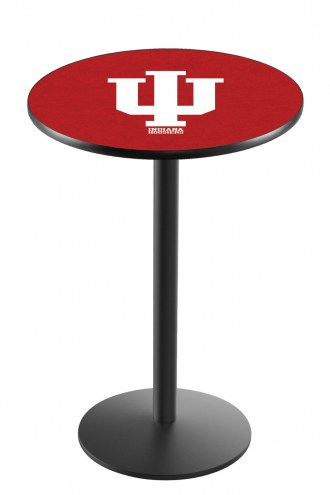 Indiana Hoosiers Black Wrinkle Bar Table with Round Base