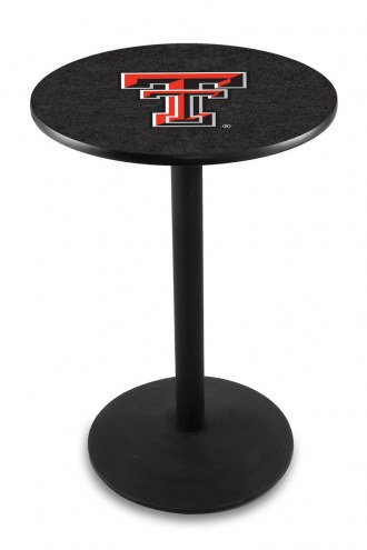 Texas Tech Red Raiders Black Wrinkle Bar Table with Round Base