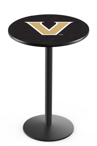 Vanderbilt Commodores Black Wrinkle Bar Table with Round Base
