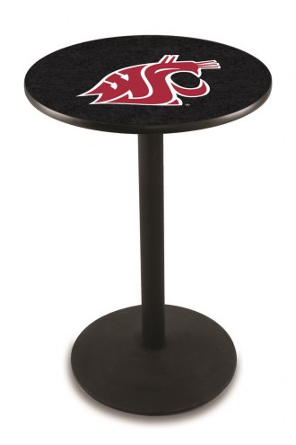 Washington State Cougars Black Wrinkle Bar Table with Round Base