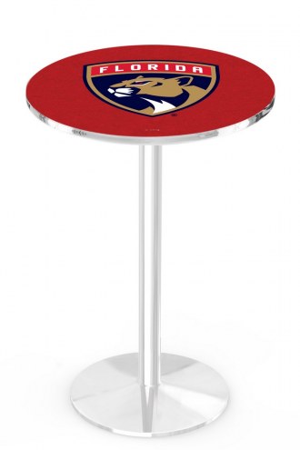 Florida Panthers Chrome Pub Table with Round Base