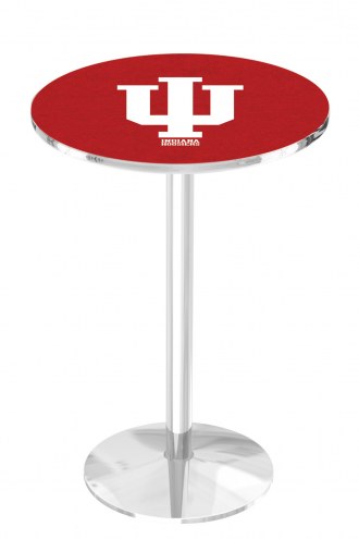 Indiana Hoosiers Chrome Pub Table with Round Base