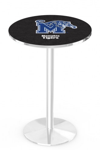 Memphis Tigers Chrome Pub Table with Round Base