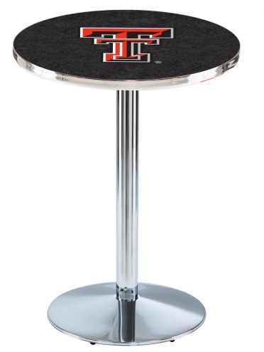 Texas Tech Red Raiders Chrome Pub Table with Round Base