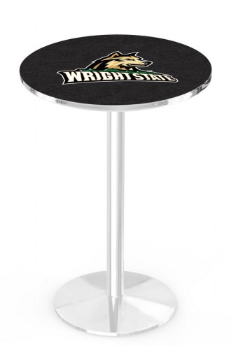 Wright State Raiders Chrome Pub Table with Round Base