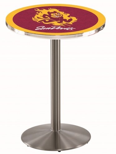Arizona State Sun Devils Stainless Steel Bar Table with Round Base