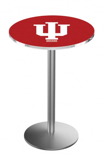 Indiana Hoosiers Stainless Steel Bar Table with Round Base
