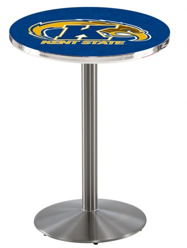 Kent State Golden Flashes Stainless Steel Bar Table with Round Base