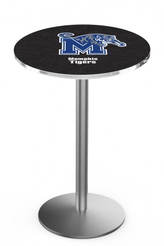 Memphis Tigers Stainless Steel Bar Table with Round Base
