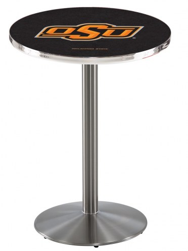 Oklahoma State Cowboys Stainless Steel Bar Table with Round Base