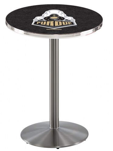 Purdue Boilermakers Stainless Steel Bar Table with Round Base
