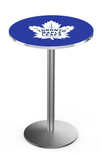 Toronto Maple Leafs Stainless Steel Bar Table with Round Base