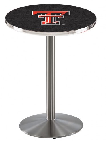 Texas Tech Red Raiders Stainless Steel Bar Table with Round Base