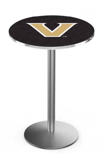 Vanderbilt Commodores Stainless Steel Bar Table with Round Base