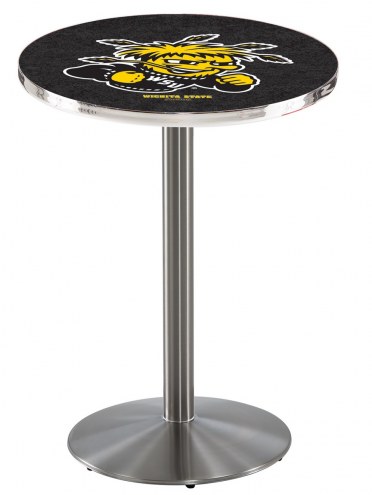 Wichita State Shockers Stainless Steel Bar Table with Round Base