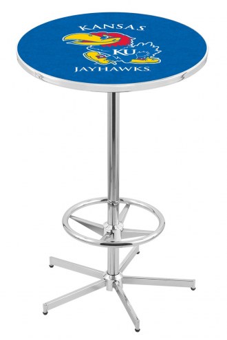 Kansas Jayhawks Chrome Bar Table with Foot Ring