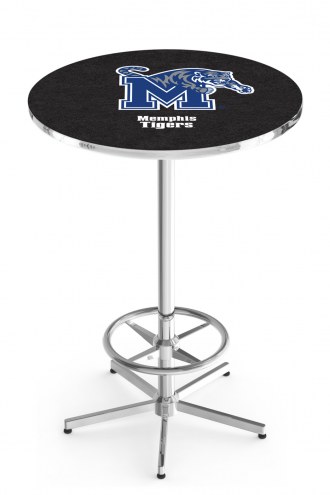Memphis Tigers Chrome Bar Table with Foot Ring