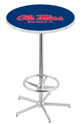 Mississippi Rebels Chrome Bar Table with Foot Ring