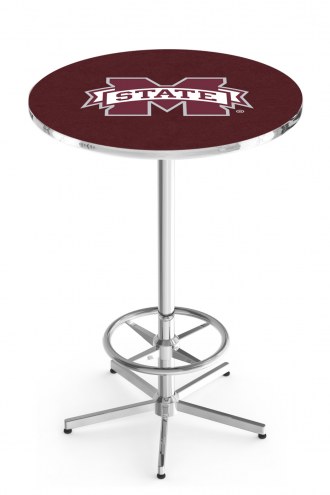 Mississippi State Bulldogs Chrome Bar Table with Foot Ring