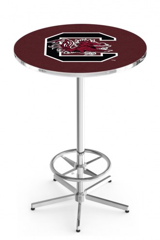 South Carolina Gamecocks Chrome Bar Table with Foot Ring