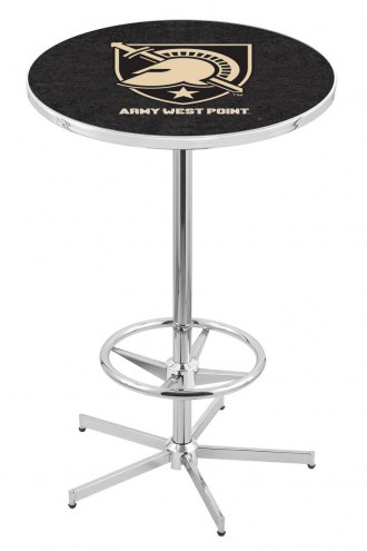 Army Black Knights Chrome Bar Table with Foot Ring