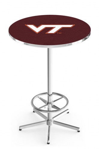 Virginia Tech Hokies Chrome Bar Table with Foot Ring