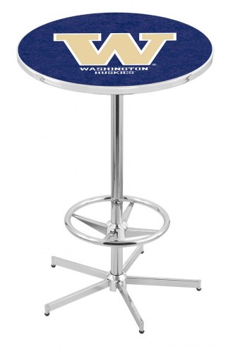 Washington Huskies Chrome Bar Table with Foot Ring