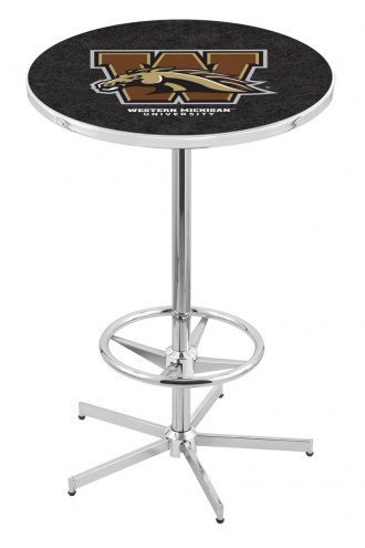 Western Michigan Broncos Chrome Bar Table with Foot Ring