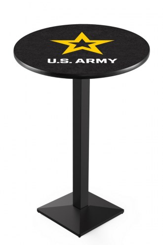 U.S. Army Black Knights Black Wrinkle Pub Table with Square Base