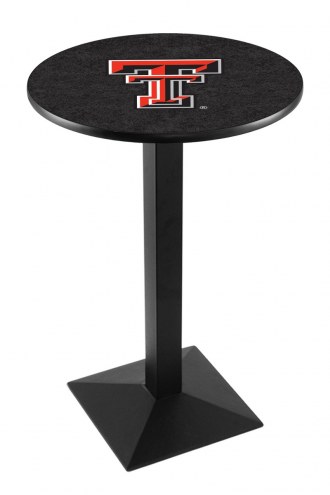 Texas Tech Red Raiders Black Wrinkle Pub Table with Square Base