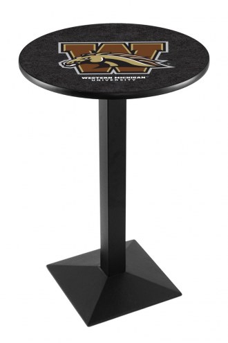 Western Michigan Broncos Black Wrinkle Pub Table with Square Base