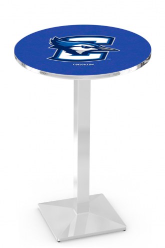 Creighton Bluejays Chrome Bar Table with Square Base