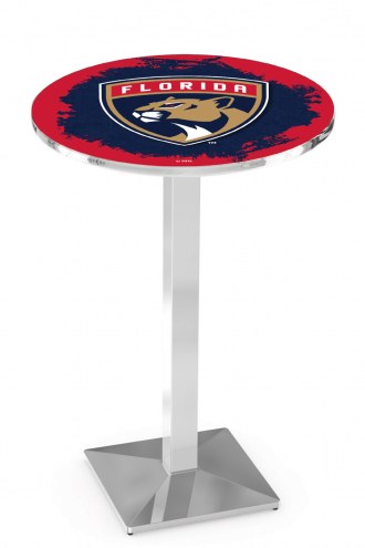 Florida Panthers Chrome Bar Table with Square Base
