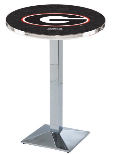 Georgia Bulldogs &quot;G&quot; Chrome Bar Table with Square Base
