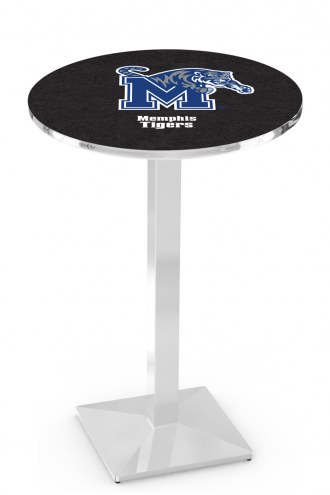 Memphis Tigers Chrome Bar Table with Square Base