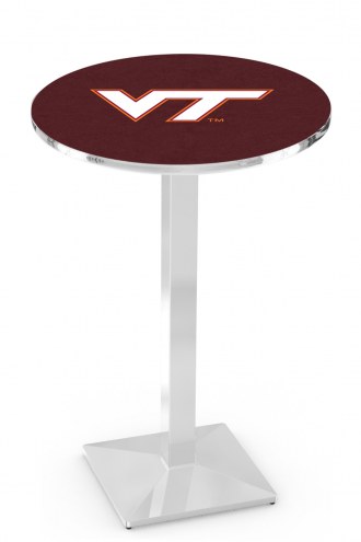 Virginia Tech Hokies Chrome Bar Table with Square Base