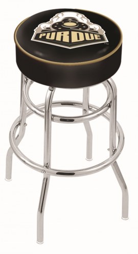 Purdue Boilermakers Double-Ring Chrome Base Swivel Bar Stool