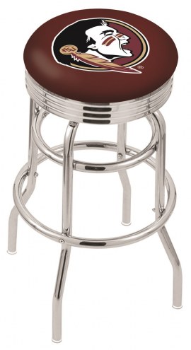 Florida State Seminoles Double Ring Swivel Barstool with Ribbed Accent Ring