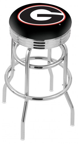 Georgia Bulldogs Double Ring Swivel Barstool with Ribbed Accent Ring