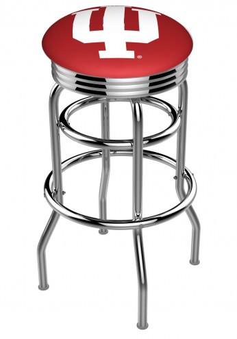 Indiana Hoosiers Double Ring Swivel Barstool with Ribbed Accent Ring