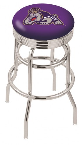 James Madison Dukes Double Ring Swivel Barstool with Ribbed Accent Ring