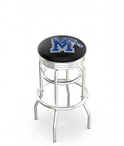 Memphis Tigers Double Ring Swivel Barstool with Ribbed Accent Ring