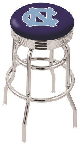North Carolina Tar Heels Double Ring Swivel Barstool with Ribbed Accent Ring