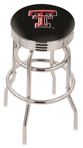 Texas Tech Red Raiders Double Ring Swivel Barstool with Ribbed Accent Ring